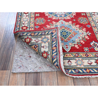 Kazak Wool Hand Knotted Rug Red 2.9x6.8 -O0430