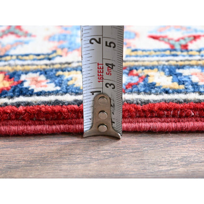 Kazak Wool Hand Knotted Rug Red 2.9x6.8 -O0430