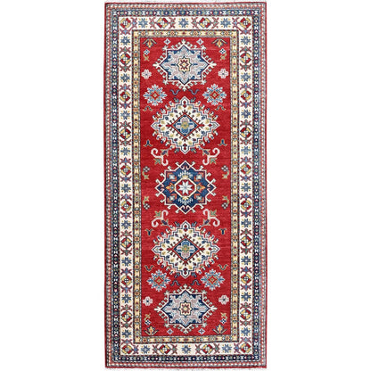 Kazak Wool Hand Knotted Rug Red 2.9x6.3 -O0431
