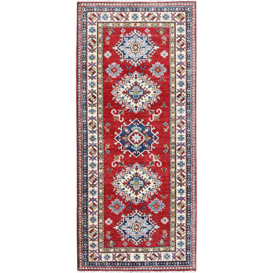 Kazak Wool Hand Knotted Rug Red 2.9x6.3 -O0431