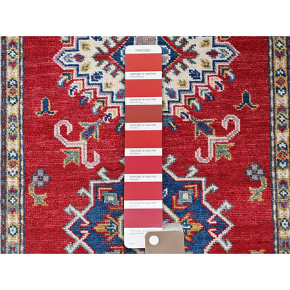 Kazak Wool Hand Knotted Rug Red 2.9x6.3 -O0431