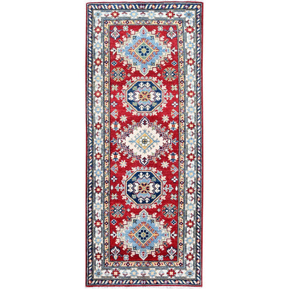 Kazak Wool Hand Knotted Rug Red 2.8x6.7 -O0433