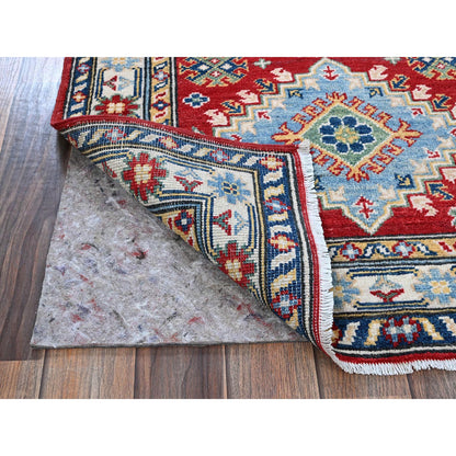 Kazak Wool Hand Knotted Rug Red 2.8x6.7 -O0433