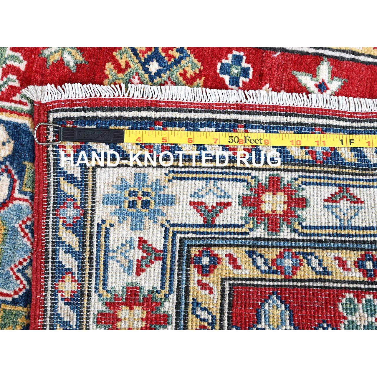 Red 2'8" x 6'7" Kazak Hand knotted Wool Rug - Sku: O0433
