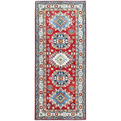 Kazak Wool Hand Knotted Rug Red 2.9x6.4 -O0434