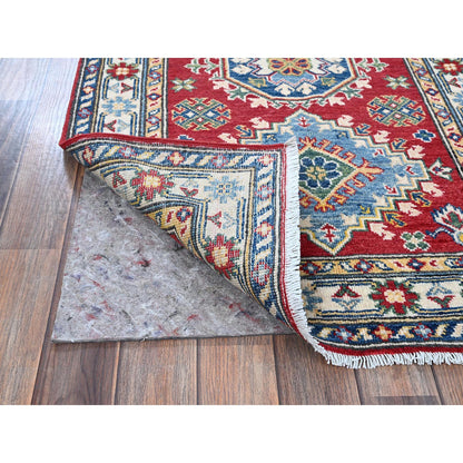 Kazak Wool Hand Knotted Rug Red 2.9x6.4 -O0434