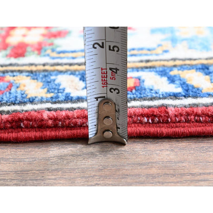 Kazak Wool Hand Knotted Rug Red 2.9x6.4 -O0434