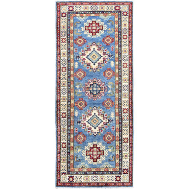 Kazak Wool Hand Knotted Rug Blue 2.6x6.2 -O0435