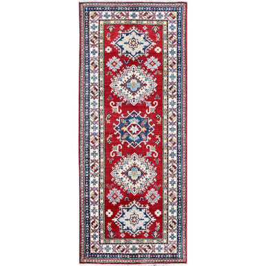 Kazak Wool Hand Knotted Rug Red 2.6x6.3 -O0436