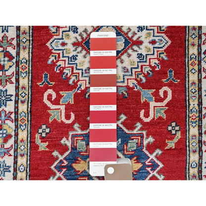 Kazak Wool Hand Knotted Rug Red 2.6x6.3 -O0436
