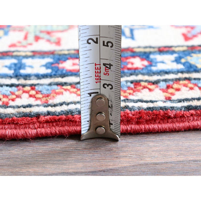 Kazak Wool Hand Knotted Rug Red 2.6x6.3 -O0436