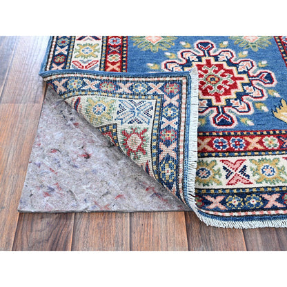 Kazak Wool Hand Knotted Rug Blue 2.7x6.7 -O0437