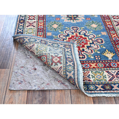 Kazak Wool Hand Knotted Rug Blue 2.7x6.4 -O0438