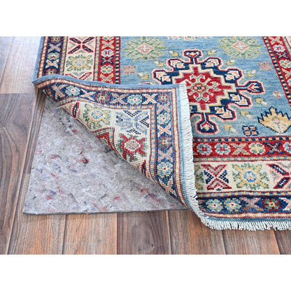 Kazak Wool Hand Knotted Rug Blue 2.8x6.6 -O0440