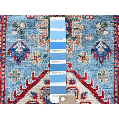 Kazak Wool Hand Knotted Rug Blue 2.8x6.6 -O0440