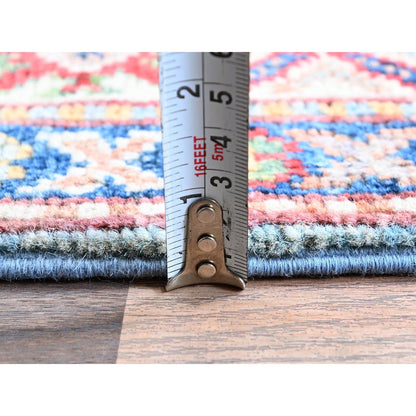 Kazak Wool Hand Knotted Rug Blue 2.8x6.6 -O0440