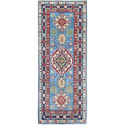 Kazak Wool Hand Knotted Rug Blue 2.7x6.7 -O0442
