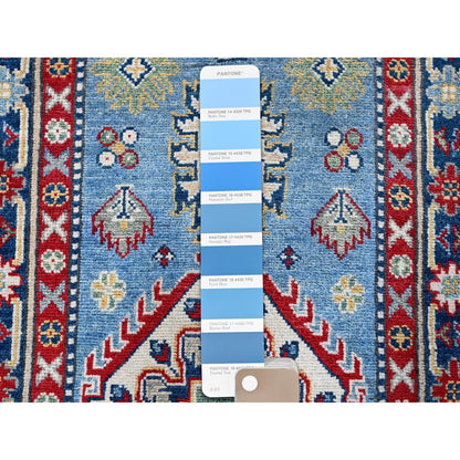 Kazak Wool Hand Knotted Rug Blue 2.7x6.7 -O0442