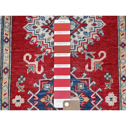 Kazak Wool Hand Knotted Rug Red 2.7x6.5 -O0443