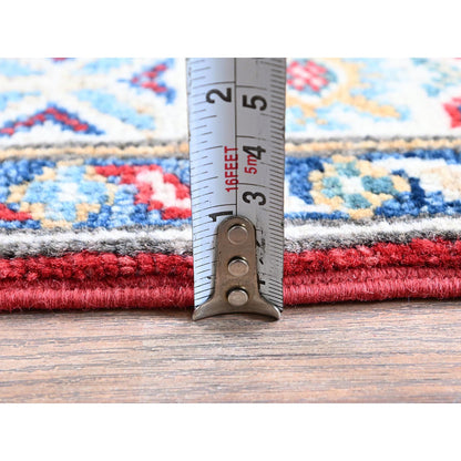 Kazak Wool Hand Knotted Rug Red 2.7x6.5 -O0443