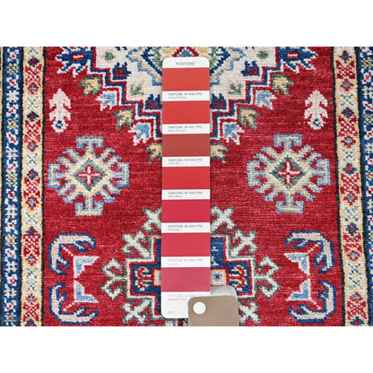 Kazak Wool Hand Knotted Rug Red 2.8x6.4 -O0444