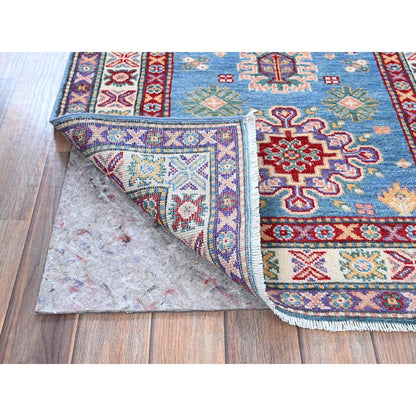 Kazak Wool Hand Knotted Rug Blue 2.8x6.4 -O0446
