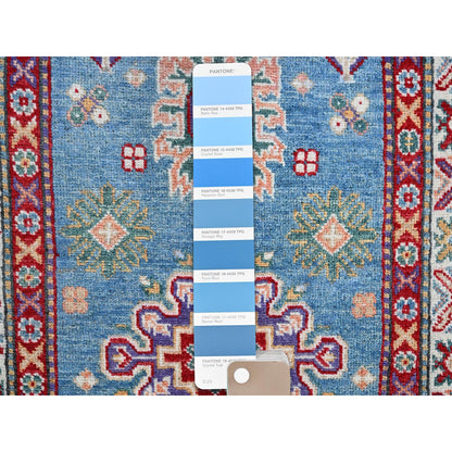 Kazak Wool Hand Knotted Rug Blue 2.8x6.4 -O0446