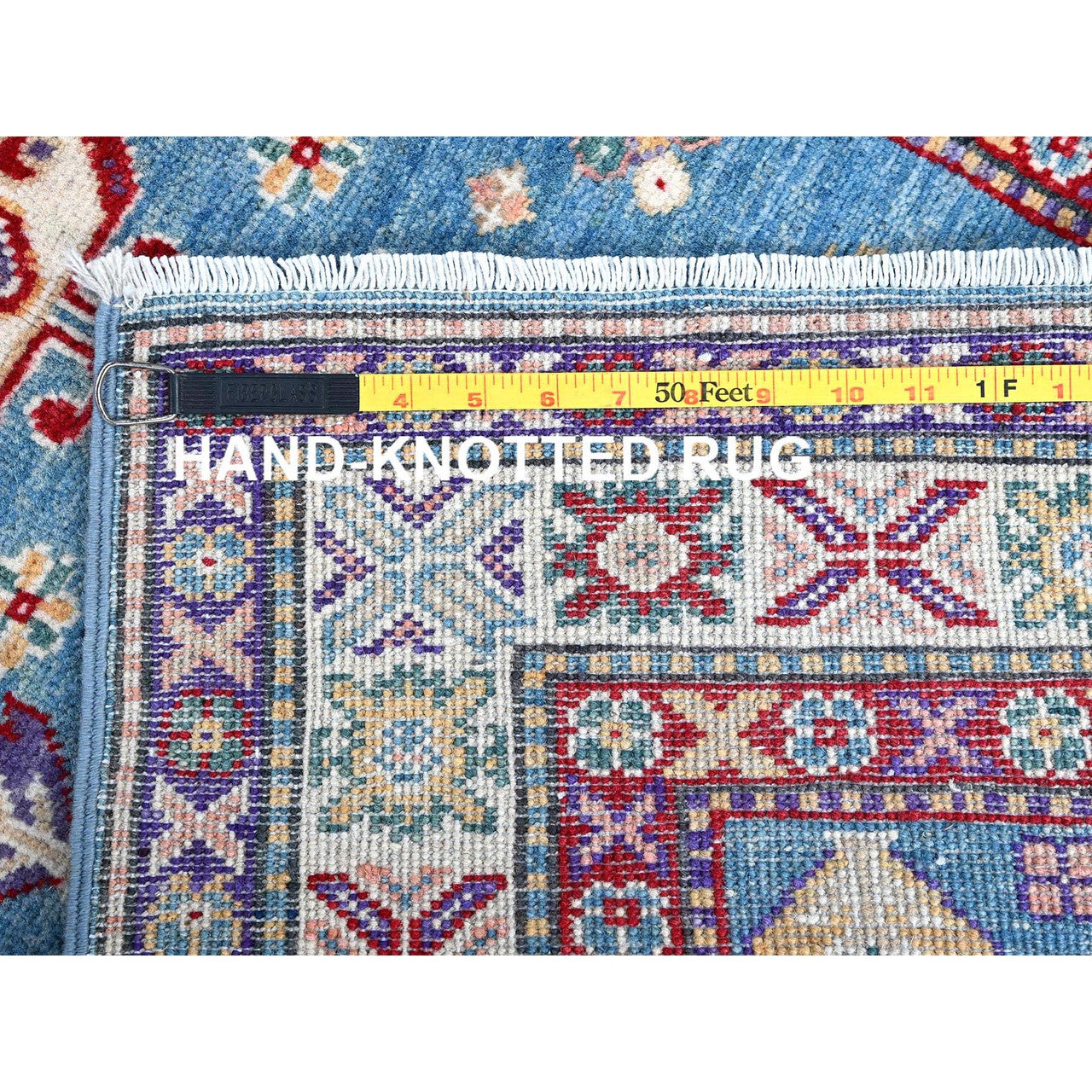 Blue 2'8" x 6'4" Kazak Hand knotted Wool Rug - Sku: O0446