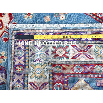 Kazak Wool Hand Knotted Rug Blue 2.8x6.4 -O0446