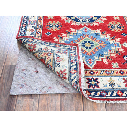 Kazak Wool Hand Knotted Rug Red 2.9x6.7 -O0447