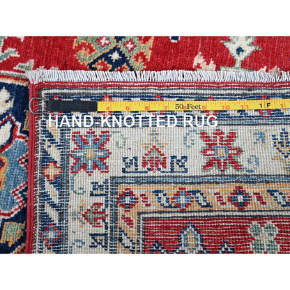 Kazak Wool Hand Knotted Rug Red 2.9x6.7 -O0447