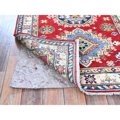 Kazak Wool Hand Knotted Rug Red 2.9x6.6 -O0448