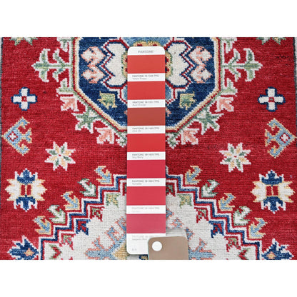 Kazak Wool Hand Knotted Rug Red 2.9x6.6 -O0448