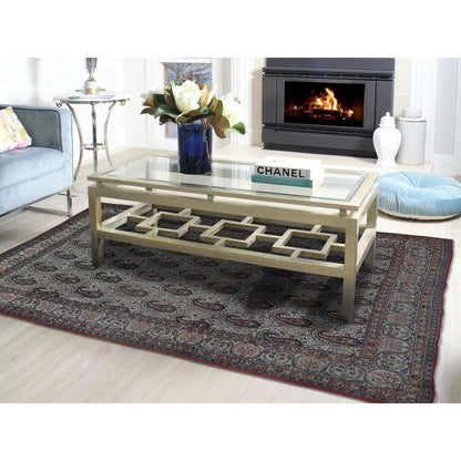 Antique Wool Hand Knotted Rug Ivory No Border 6.3X8.9 -O044939