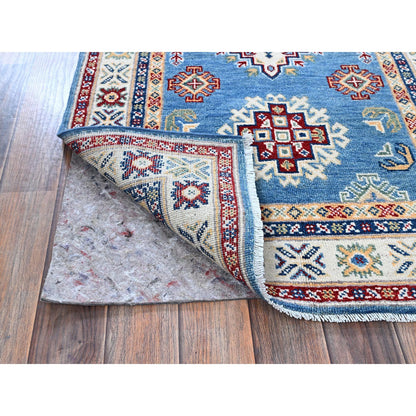 Kazak Wool Hand Knotted Rug Blue 2.8x6.6 -O0449