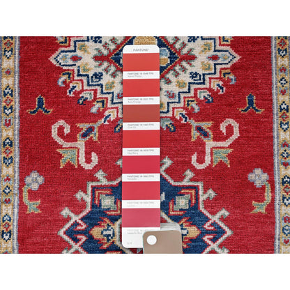 Kazak Wool Hand Knotted Rug Red 2.8x6.5 -O0450