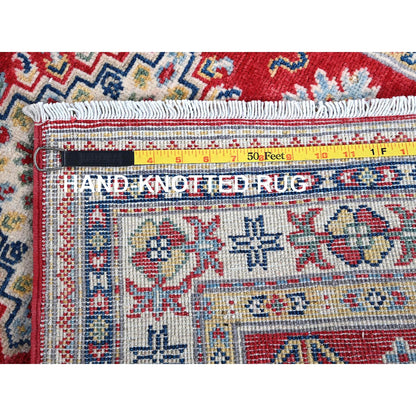 Kazak Wool Hand Knotted Rug Red 2.8x6.5 -O0450