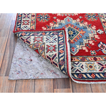 Kazak Wool Hand Knotted Rug Red 2.7x6.9 -O0451