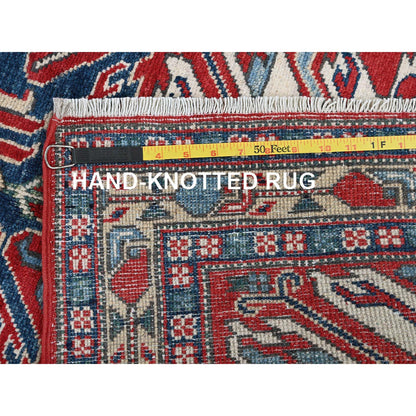 Kazak Wool Hand Knotted Rug Red 2.9x9.10 -O0453