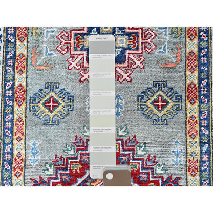 Kazak Wool Hand Knotted Rug Green 2.7x9.3 -O0454
