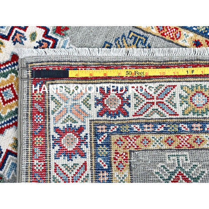 Kazak Wool Hand Knotted Rug Green 2.7x9.3 -O0454