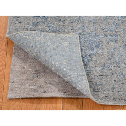 Transitional Wool & Silk Hand Loomed Rug Grey No Border 2.5X9.10 -O045569