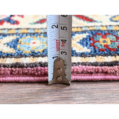 Kazak Wool Hand Knotted Rug Pink 2.7x10.1 -O0455
