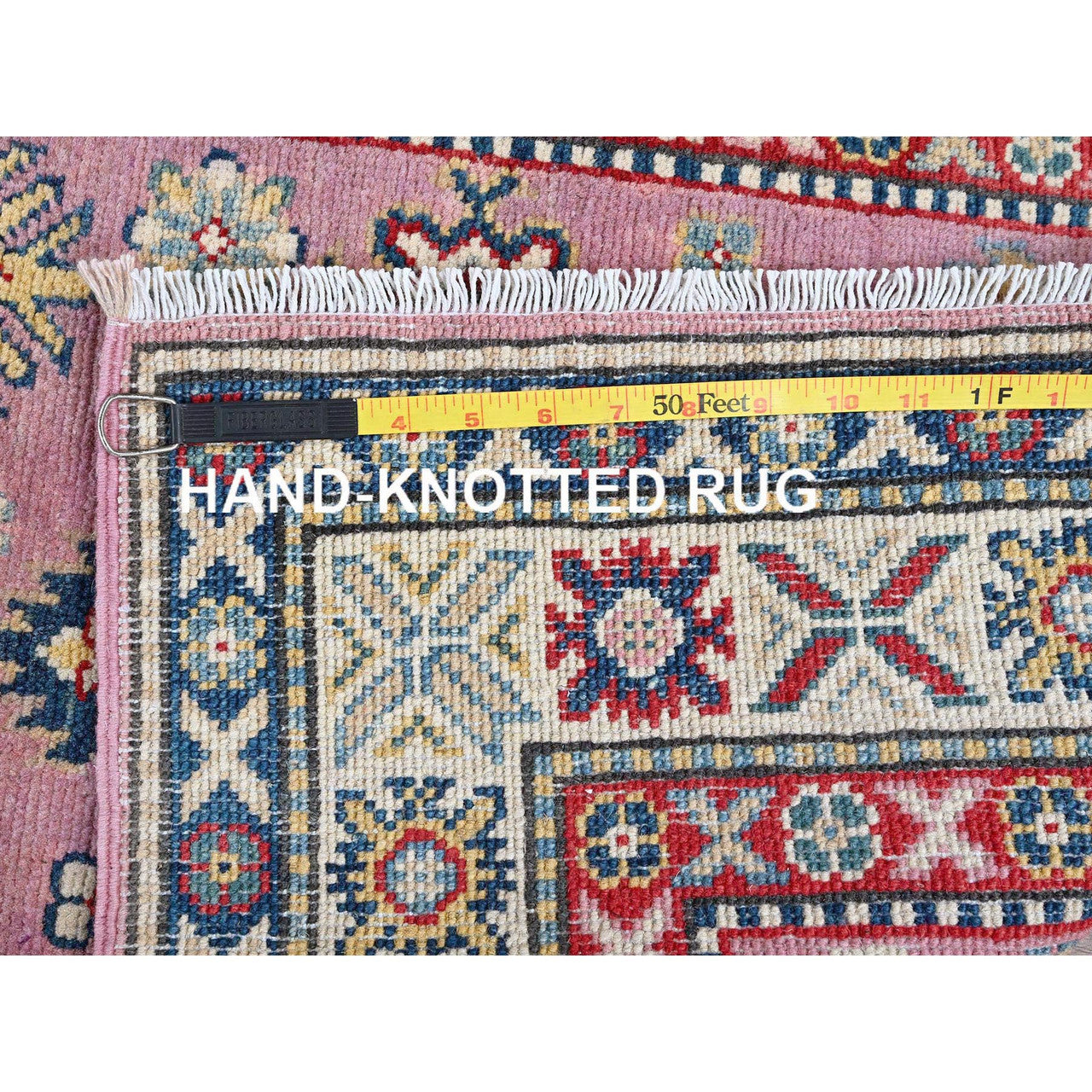 Pink 2'7" x 10'1" Kazak Hand knotted Wool Rug - Sku: O0455