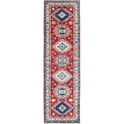 Kazak Wool Hand Knotted Rug Red 2.10x9.7 -O0457