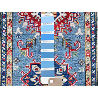 Kazak Wool Hand Knotted Rug Blue 2.7x9.9 -O0458