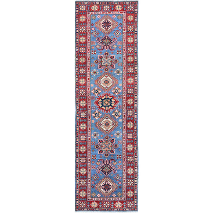 Kazak Wool Hand Knotted Rug Blue 2.9x9.6 -O0459