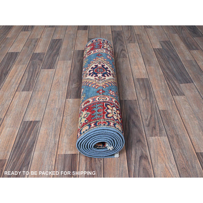 Kazak Wool Hand Knotted Rug Blue 2.9x9.6 -O0459