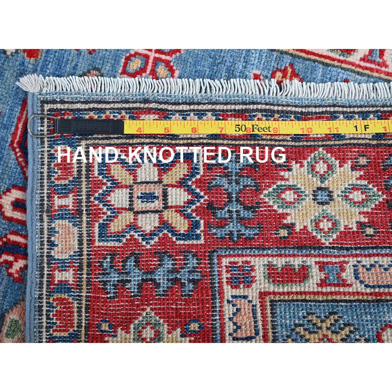 Blue 2'9" x 9'6" Kazak Hand knotted Wool Rug - Sku: O0459