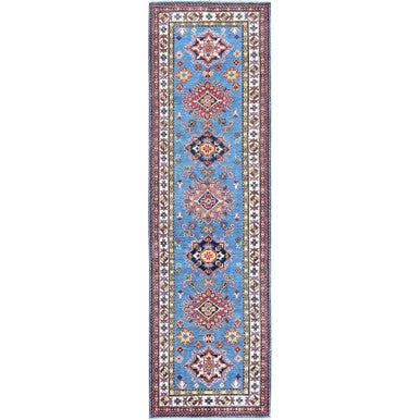 Kazak Wool Hand Knotted Rug Blue 2.10x9.7 -O0460